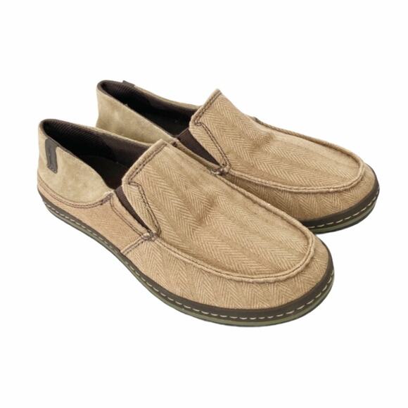 Teva Clifton Creek herringbone tan slip on shoes Sz 7.5 - Picture 1 of 7